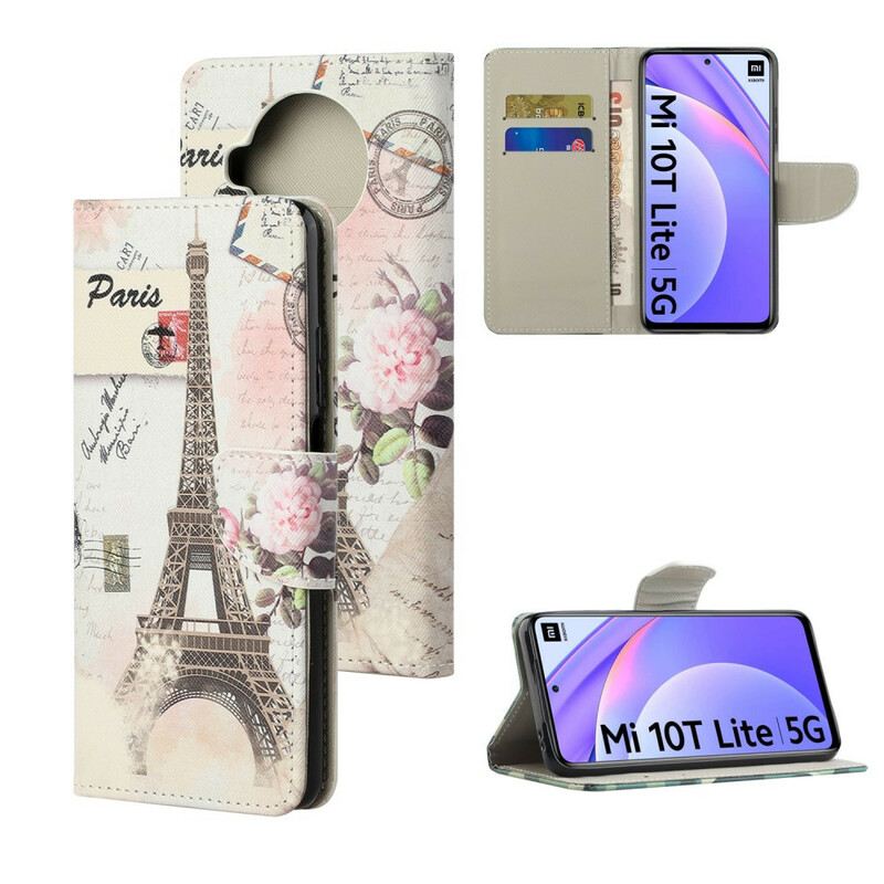 Kinyitható Tokok Xiaomi Mi 10T Lite Retro Eiffel-torony