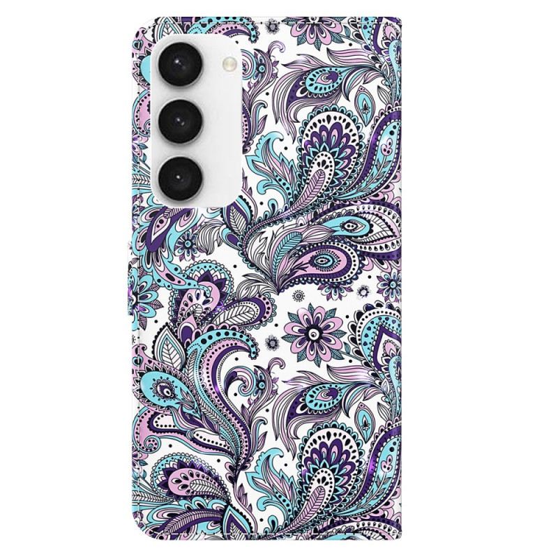 Bőrtok Samsung Galaxy S24 5g Paisley Minta Szíjjal