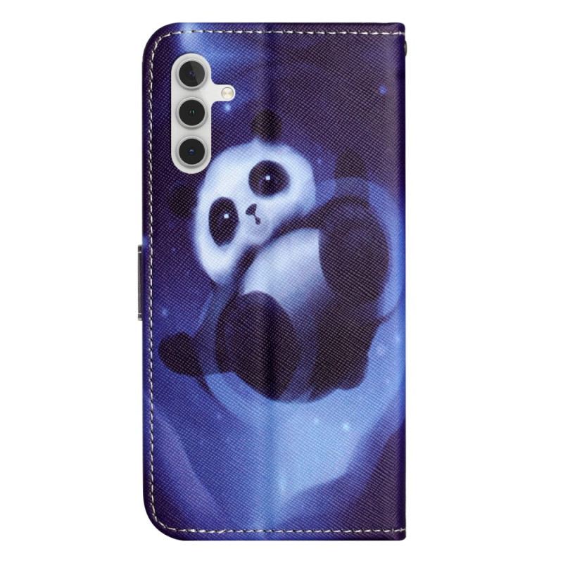 Bőrtok Samsung Galaxy S24 5g Panda Space Szíjjal