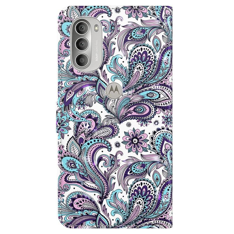 Fliptok / Bőrtok Moto G51 5G Paisley