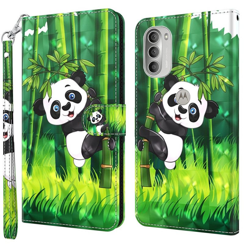 Fliptok / Bőrtok Moto G51 5G Panda És Bambusz