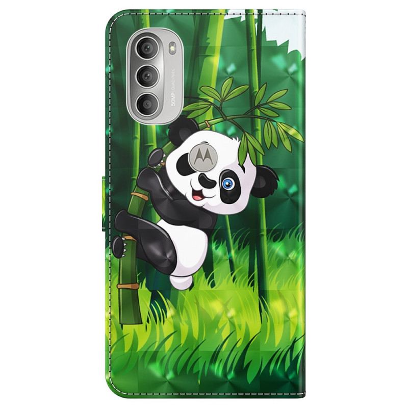 Fliptok / Bőrtok Moto G51 5G Panda És Bambusz