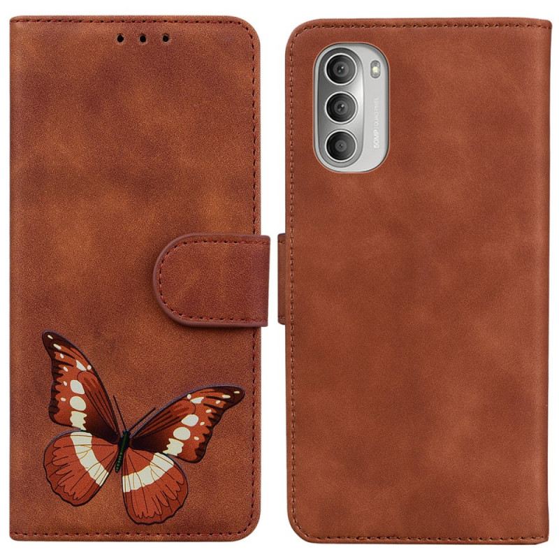 Fliptok / Bőrtok Moto G51 5G Skin-touch Butterfly