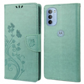 Fliptok Moto G51 5G szíjjal Splendid Strap Butterflies