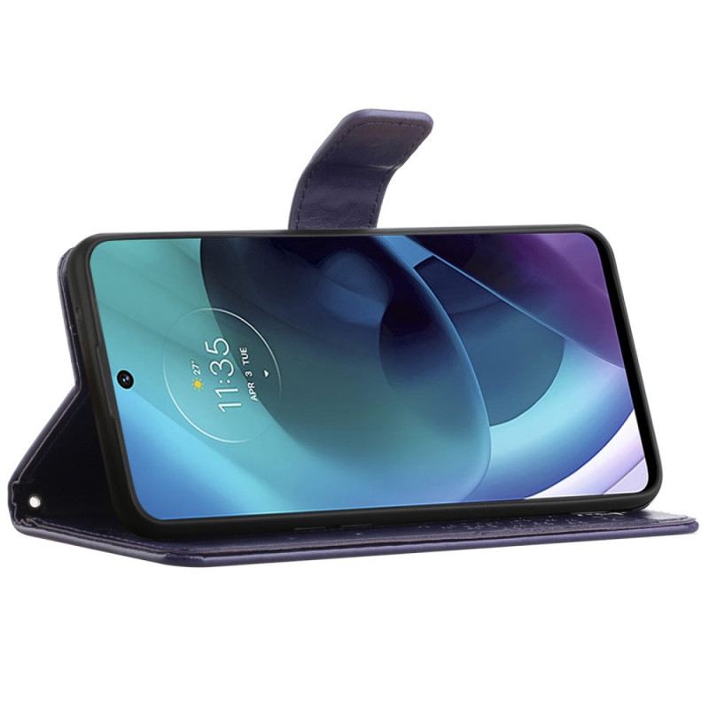 Fliptok Moto G51 5G szíjjal Tangafa És Baglyok