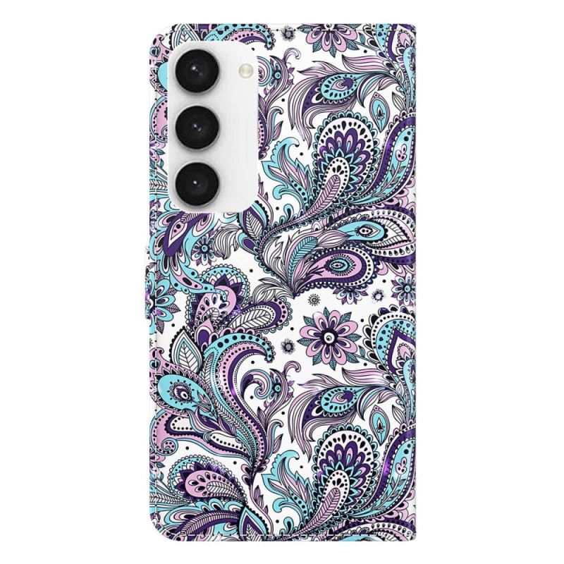 Fliptok / Bőrtok Samsung Galaxy S23 5G szíjjal Pántos Paisley Minta