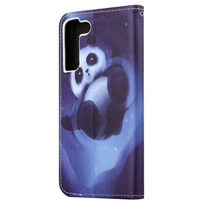 Fliptok / Bőrtok Samsung Galaxy S23 5G szíjjal Pántos Panda