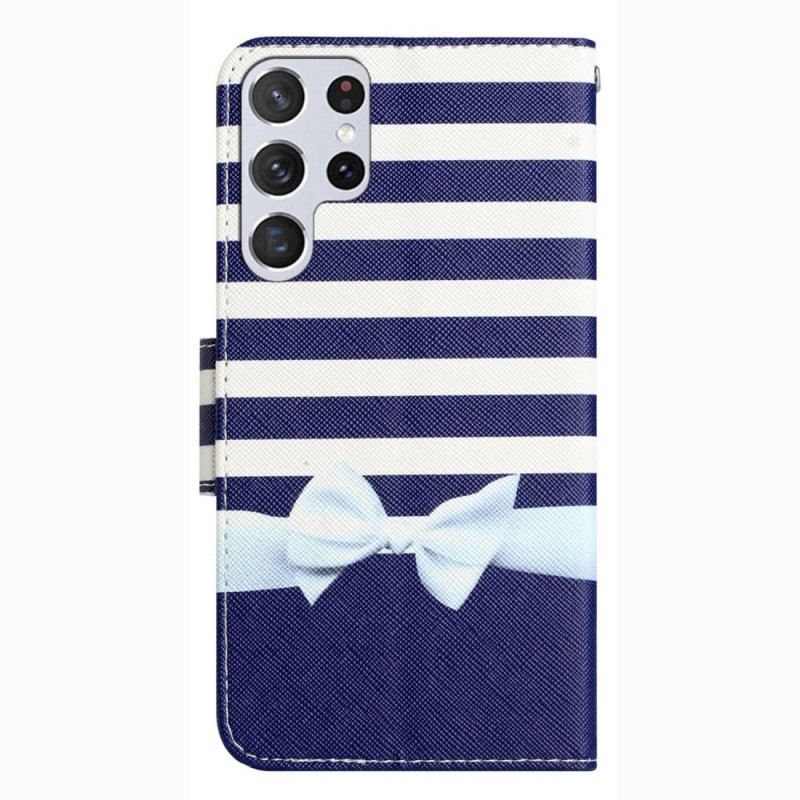 Fliptok / Bőrtok Samsung Galaxy S23 Ultra 5G szíjjal Navy Szíj