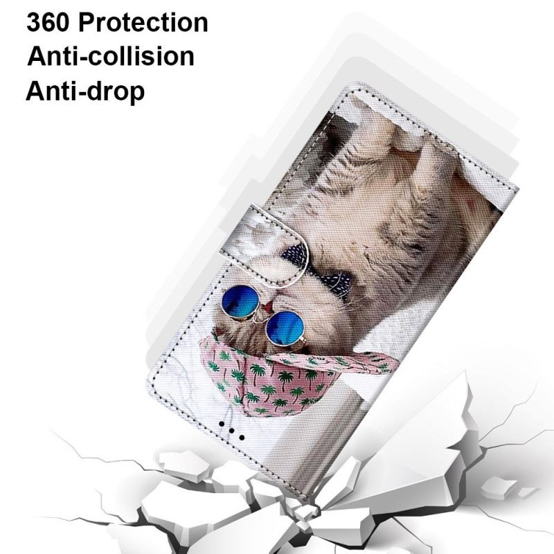 Fliptok / Bőrtok Samsung Galaxy S23 Ultra 5G szíjjal Yo Cat Szíjjal