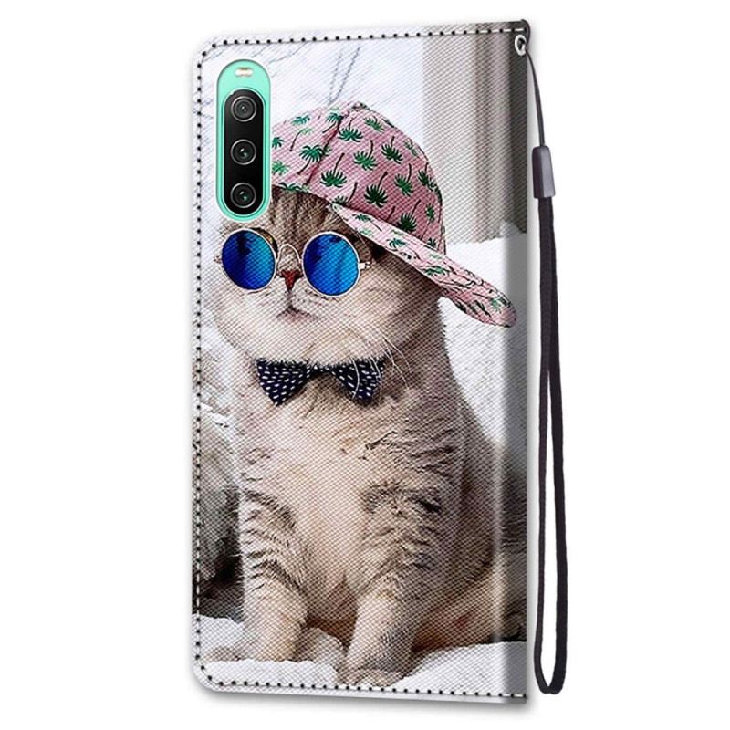 Fliptok Sony Xperia 10 IV szíjjal Yo Cat Szíjjal