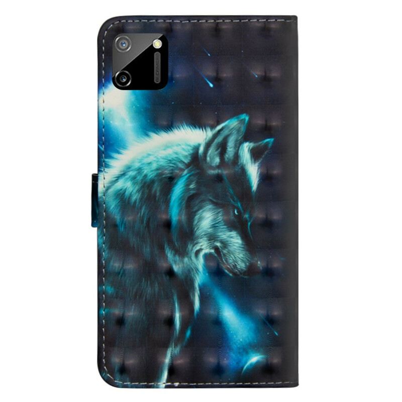 Fliptok / Bőrtok Realme C11 Majestic Wolf