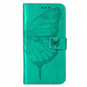 Fliptok / Bőrtok Xiaomi Redmi 10C Butterfly Design Zsinórral