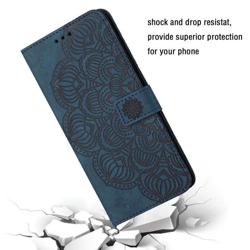 Fliptok / Bőrtok Xiaomi Redmi 10C szíjjal Pántos Mandala