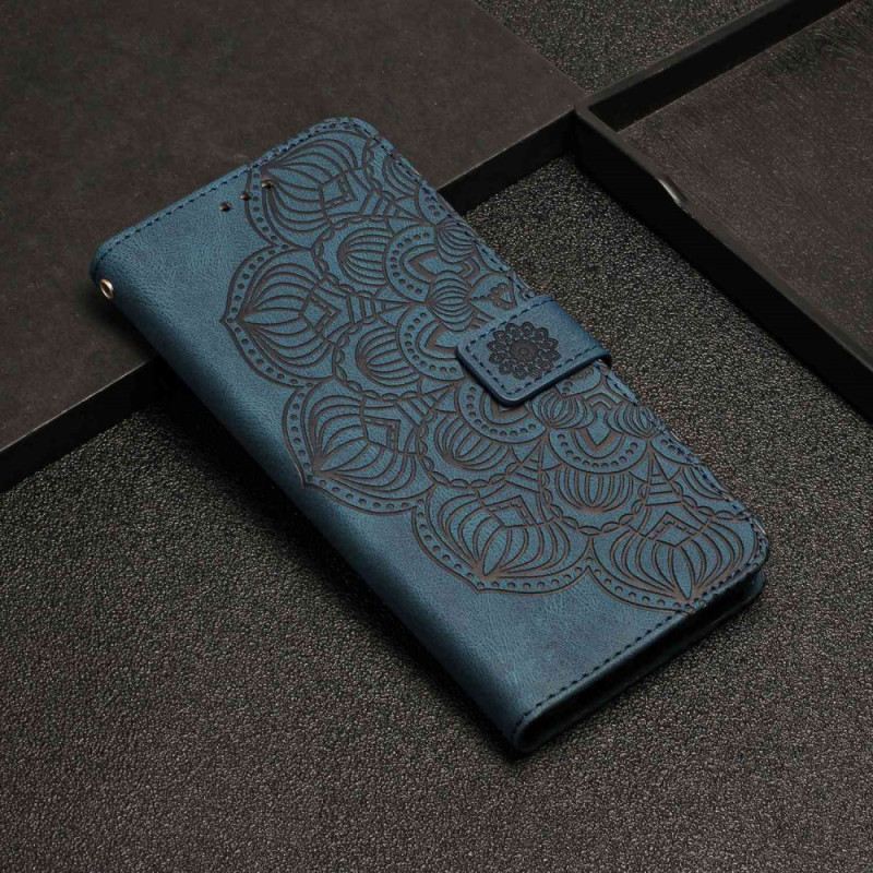 Fliptok / Bőrtok Xiaomi Redmi 10C szíjjal Pántos Mandala