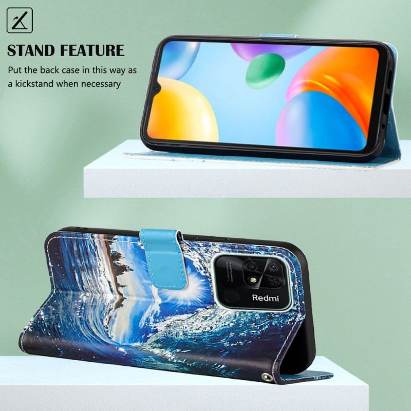 Fliptok / Bőrtok Xiaomi Redmi 10C szíjjal Thong Wave