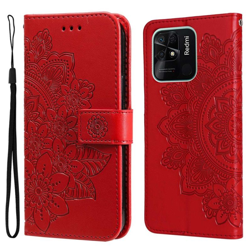 Fliptok Xiaomi Redmi 10C szíjjal Pántos Mandala