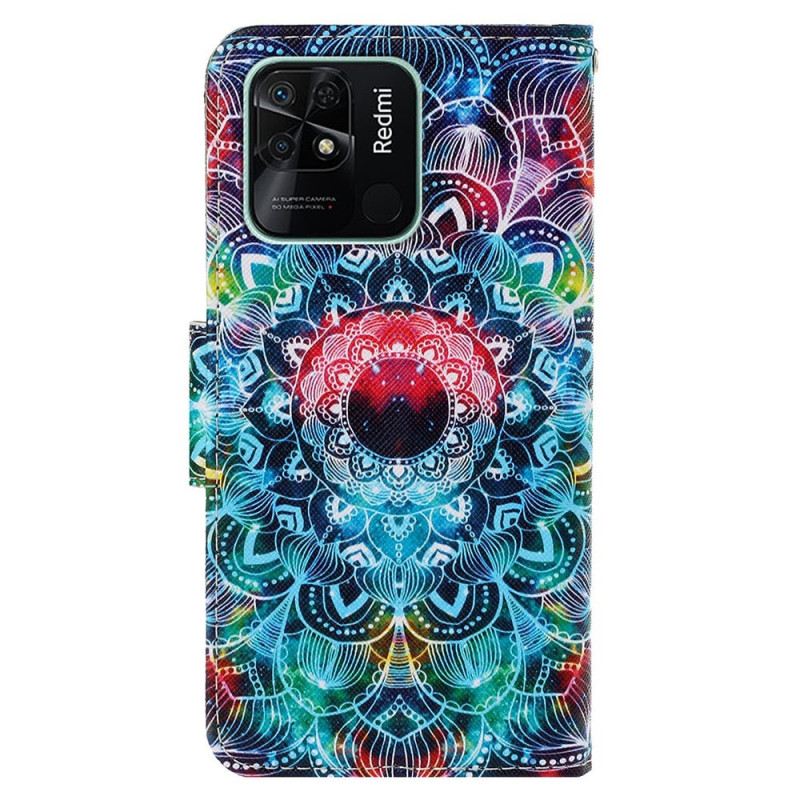 Fliptok Xiaomi Redmi 10C szíjjal Pántos Mandala