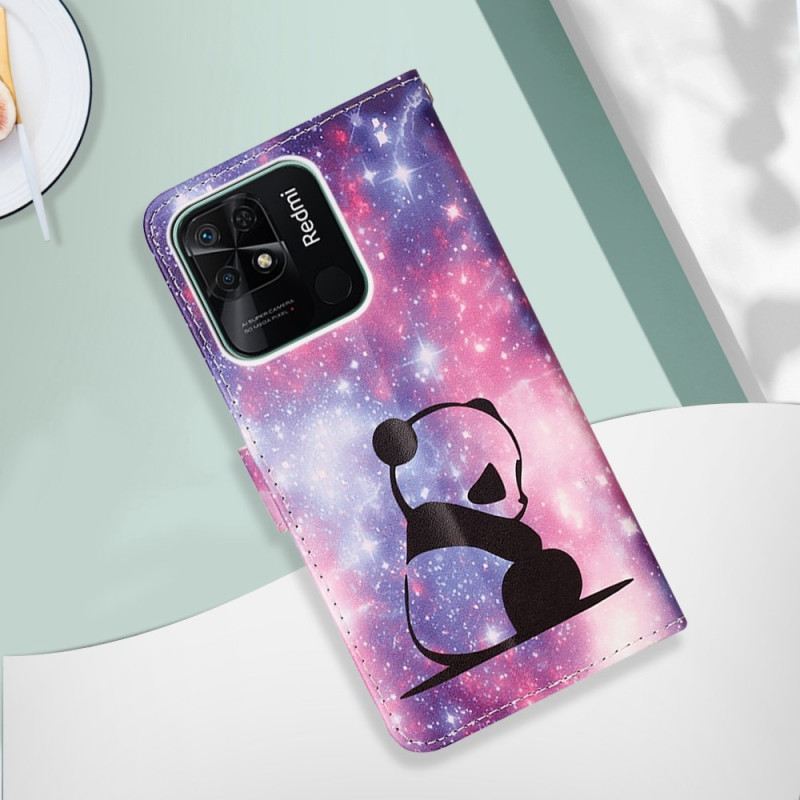 Fliptok Xiaomi Redmi 10C szíjjal Pántos Space Panda