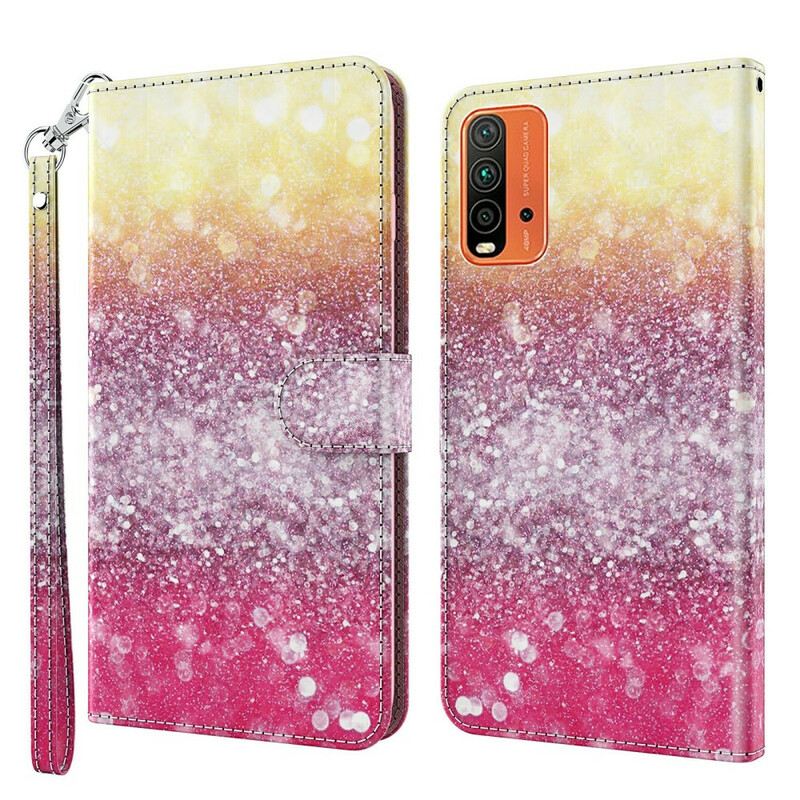 Fliptok / Bőrtok Xiaomi Redmi 9T Magenta Glitter Gradiens