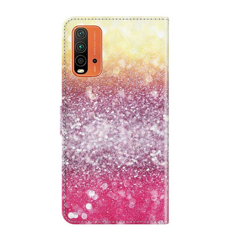 Fliptok / Bőrtok Xiaomi Redmi 9T Magenta Glitter Gradiens