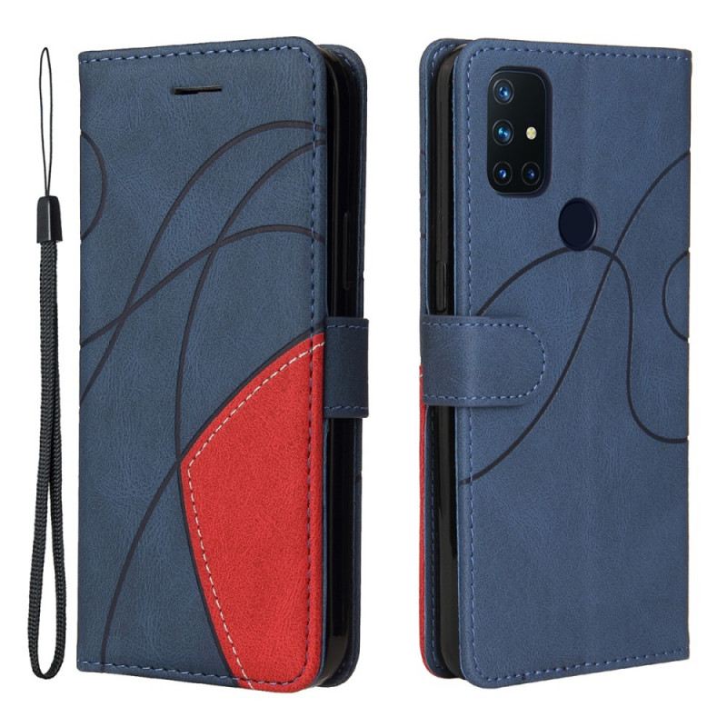 Fliptok / Bőrtok OnePlus Nord N10 Kéttónusú Signature Műbőr