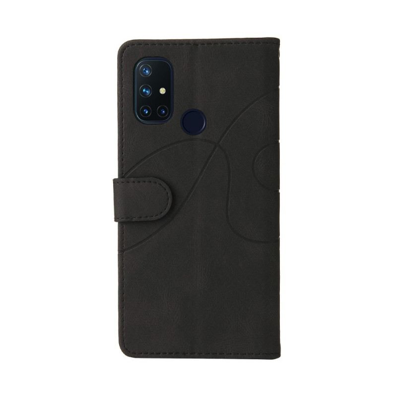 Fliptok / Bőrtok OnePlus Nord N10 Kéttónusú Signature Műbőr