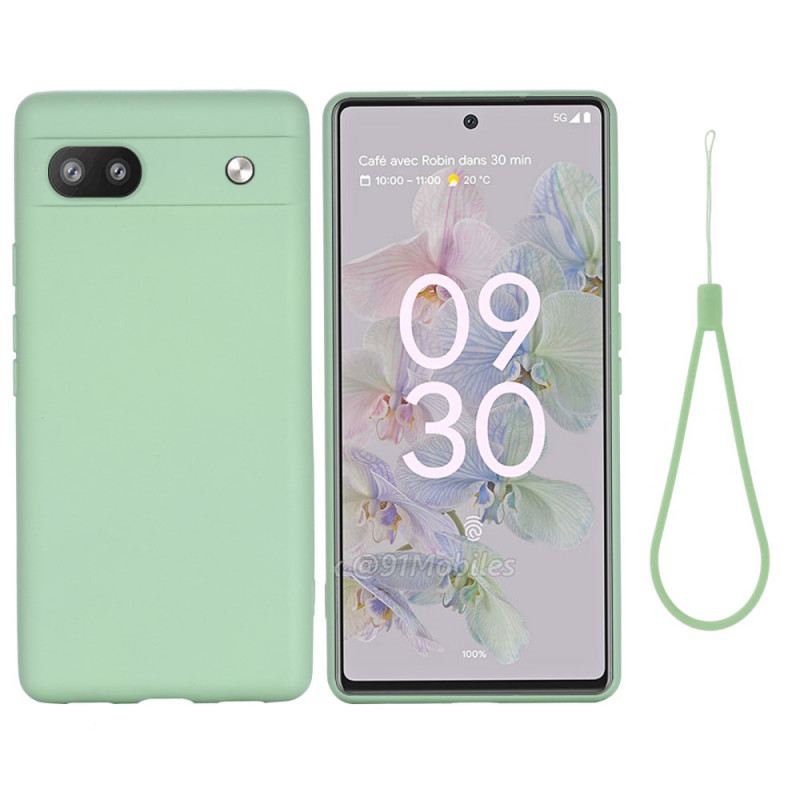 Telefontok Google Pixel 6A szíjjal Strappy Folyékony Szilikon