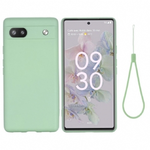 Telefontok Google Pixel 6A szíjjal Strappy Folyékony Szilikon