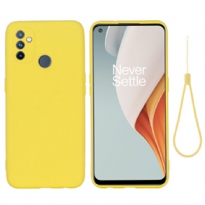 Tok OnePlus Nord N100 Folyékony Szilikon Nyakpánttal