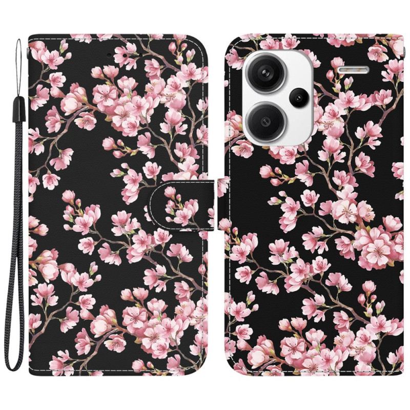 Bőrtok Xiaomi Redmi Note 13 Pro Plus 5g Plum Blossoms Pénztárca