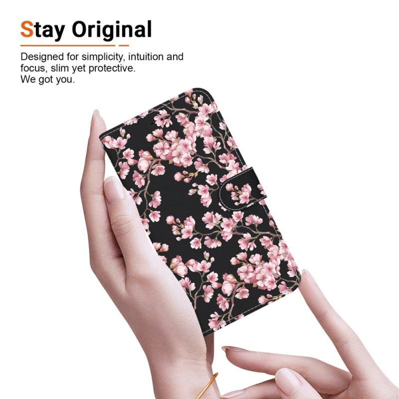 Bőrtok Xiaomi Redmi Note 13 Pro Plus 5g Plum Blossoms Pénztárca