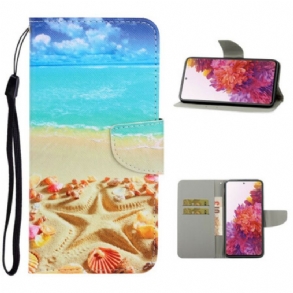 Fliptok Samsung Galaxy S20 FE szíjjal Lanyard Beach