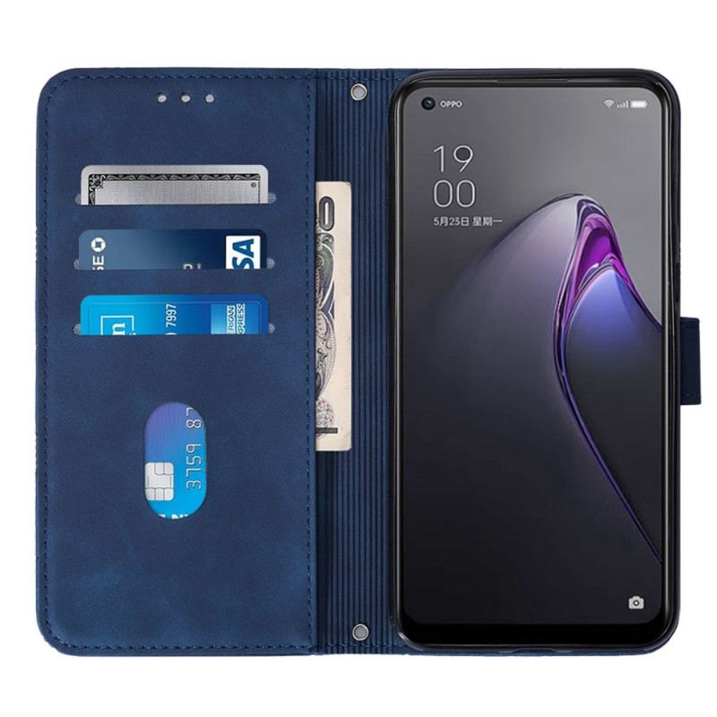 Fliptok / Bőrtok Oppo Reno 8 Pro Háromszögek Vállpánttal