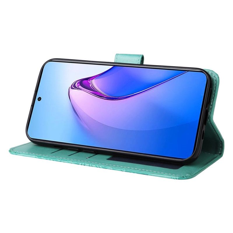 Fliptok / Bőrtok Oppo Reno 8 Pro szíjjal Pántos Napraforgó