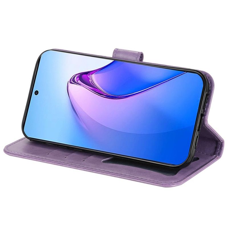 Fliptok / Bőrtok Oppo Reno 8 Pro szíjjal Pántos Virágos