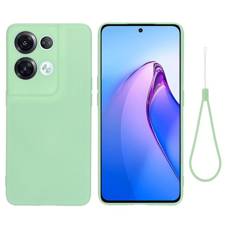 Telefontok Oppo Reno 8 Pro szíjjal Strappy Folyékony Szilikon