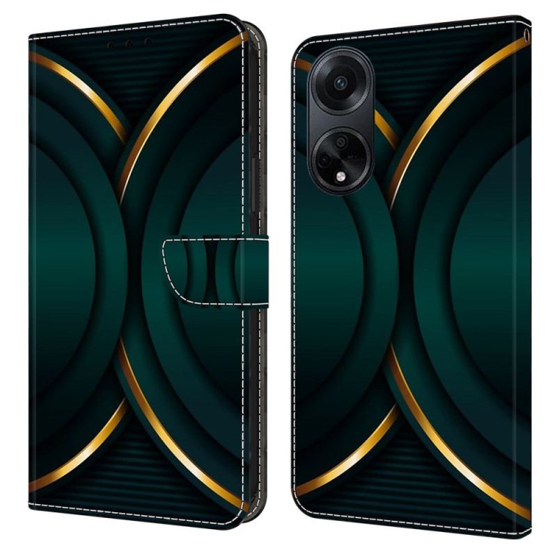 Bőrtok Oppo A98 5g Arany Körvonal