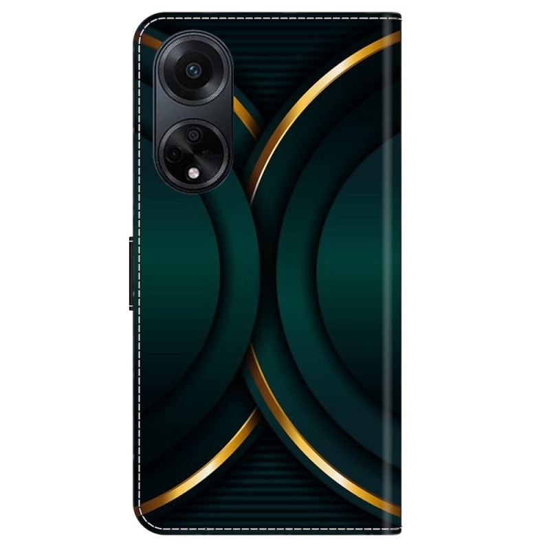 Bőrtok Oppo A98 5g Arany Körvonal