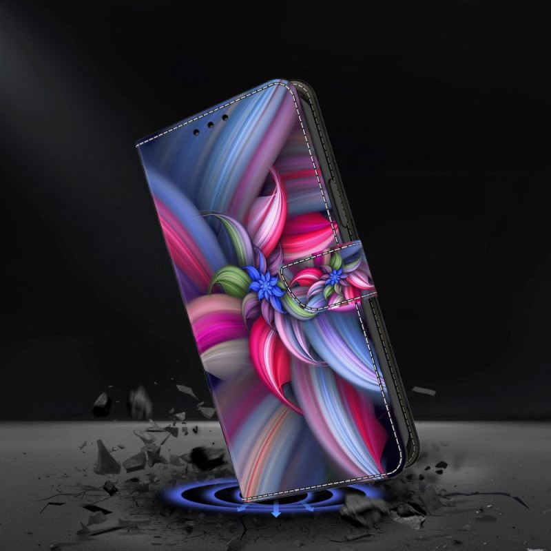 Bőrtok Oppo A98 5g Színes Virágok