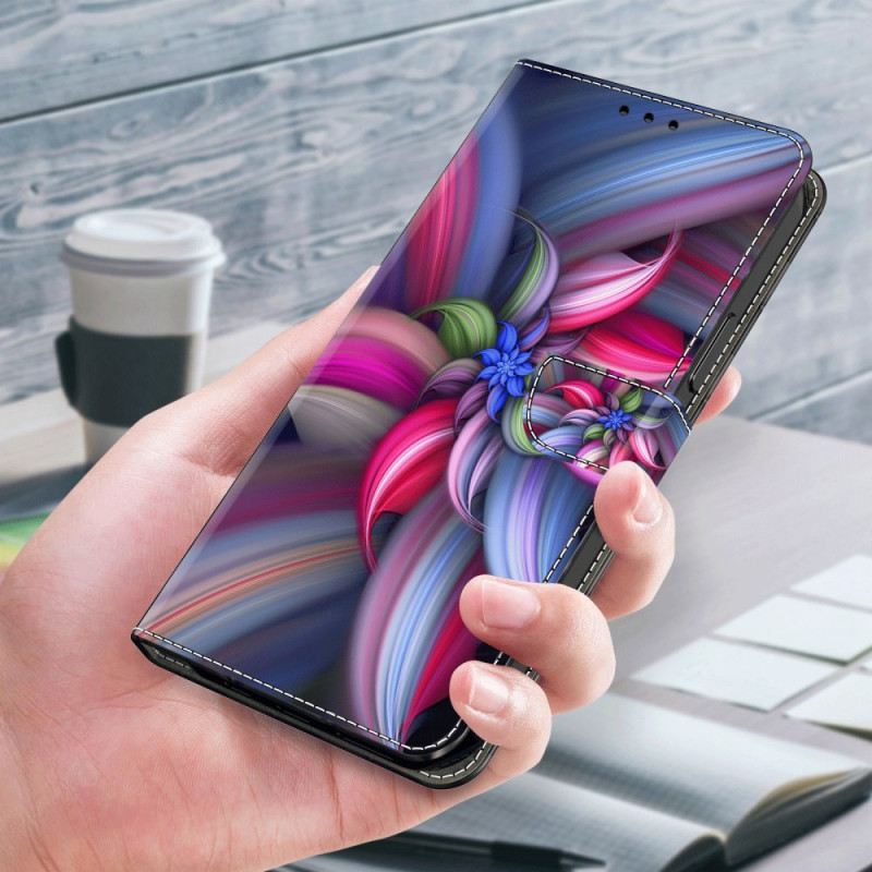 Bőrtok Oppo A98 5g Színes Virágok