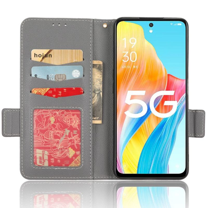 Kinyitható Bőrtok Oppo A98 5g Ultra Finom Dupla Kapocs