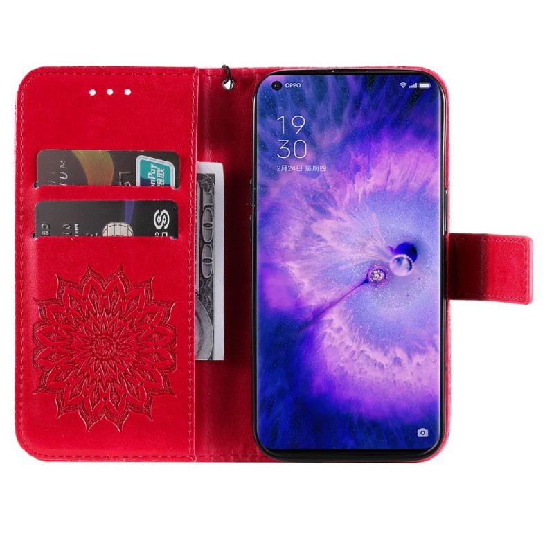 Fliptok / Bőrtok Oppo Find X5 Pro szíjjal Thong Sun