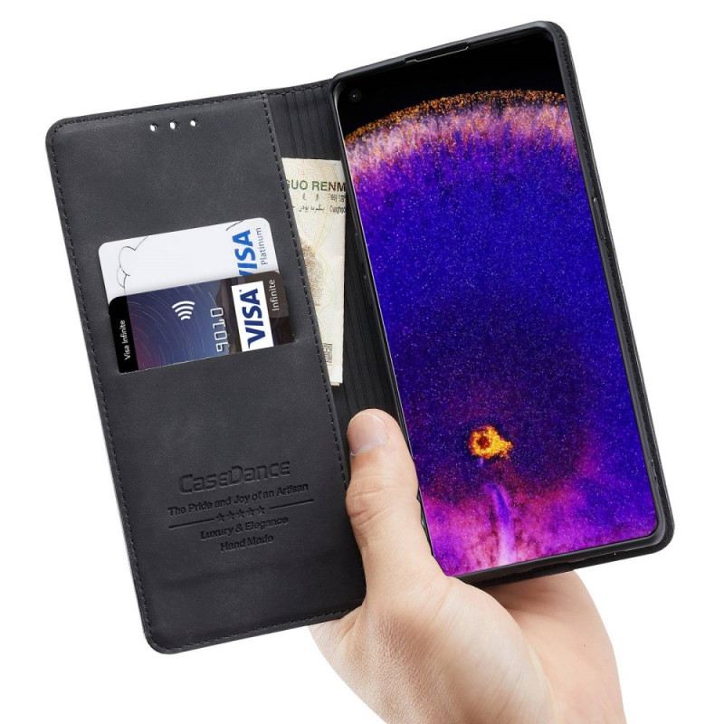 Fliptok Oppo Find X5 Pro Bőrtok Műbőr Casedance