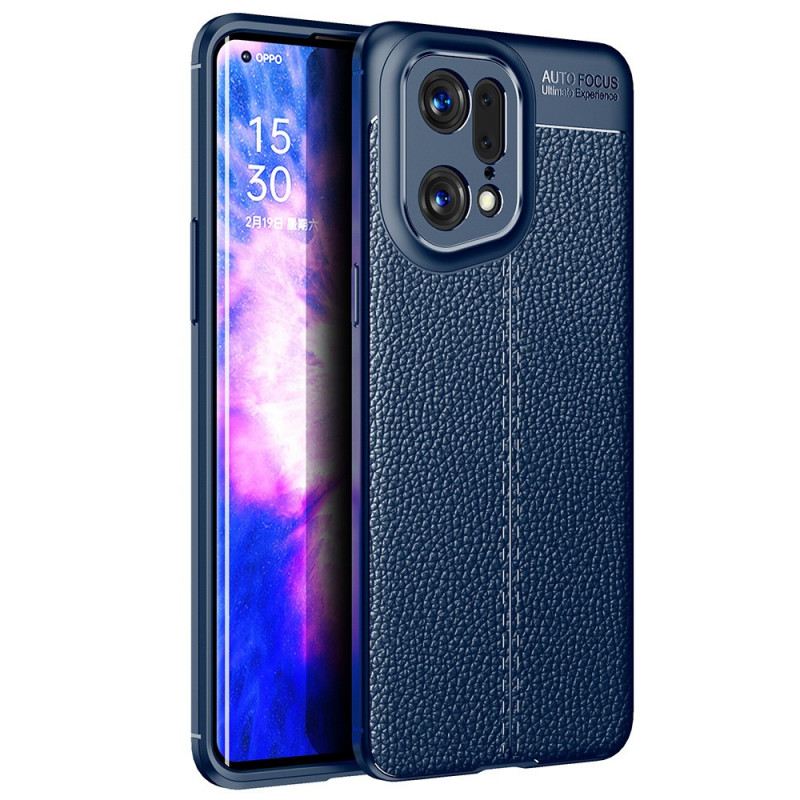 Tok Oppo Find X5 Pro Dupla Vonalú Litcsi Bőrhatás