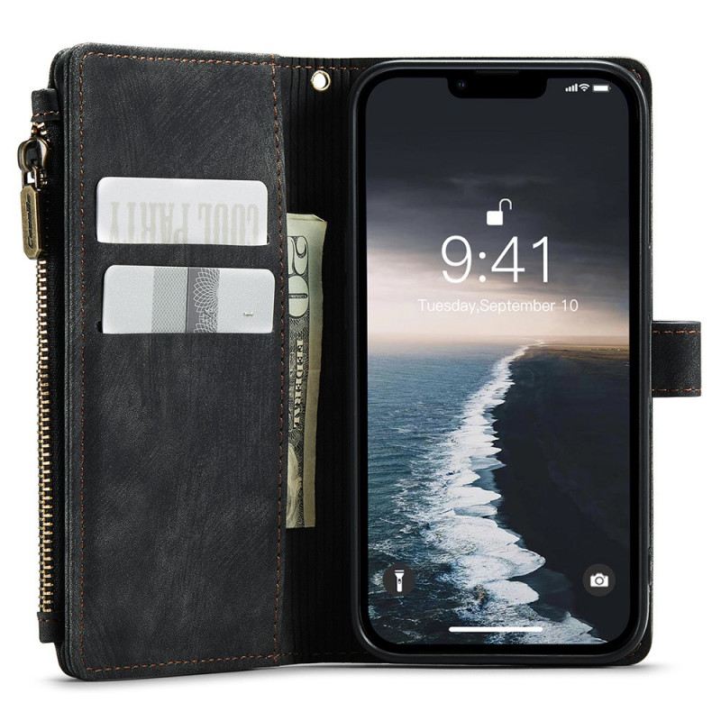 Fliptok / Bőrtok iPhone 15 Caseme Érme Pénztárca