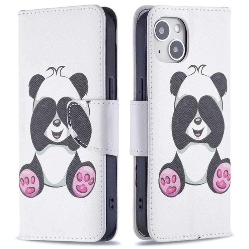 Fliptok / Bőrtok iPhone 15 Panda