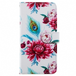 Fliptok iPhone 15 szíjjal Liberty Flowers Szíjjal