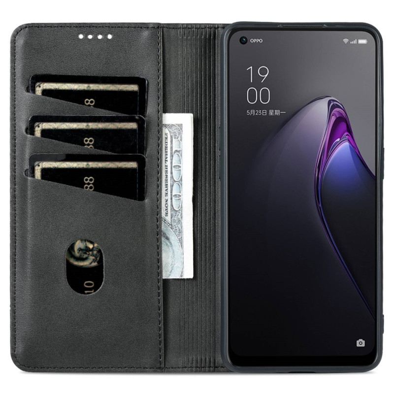 Fliptok Oppo Reno 8 Bőrtok Azns