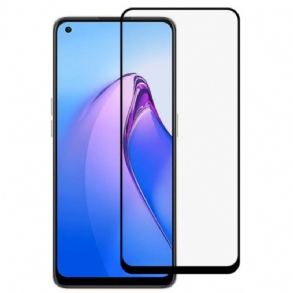 Oppo Reno 8 Edzett Üveg Képernyővédő Fólia Fekete Élekkel