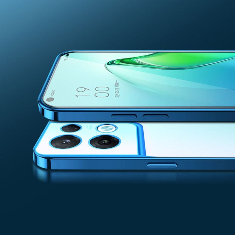 Tok Oppo Reno 8 Átlátszó Fém Stílusú Élek Sulada